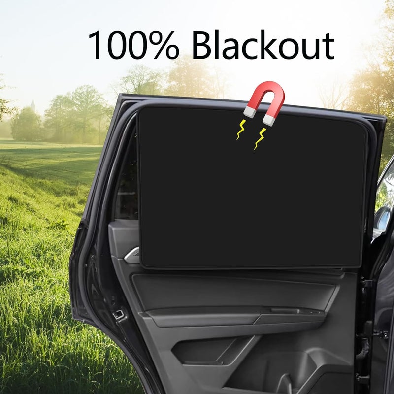 Ovege Car Window Shades Magnetic 4pcs-Blackout Side Window Shade for Baby in Car Privacy Curtain UV Protection - Image 3